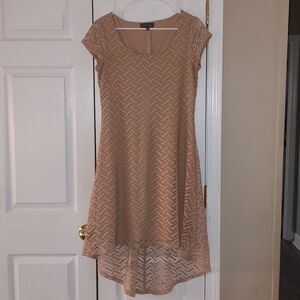 Luxology tan hi low dress Sz M